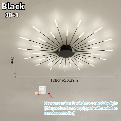 (Black Fireworks) Luxurious Warm White LED Ceiling Lamp - Modern Indoor Lighting Fixture