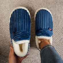 (Navy Blue, 3.5-4) Super Soft Thermal Winter Slippers, Cozy & Warm Plush Floor Slippers