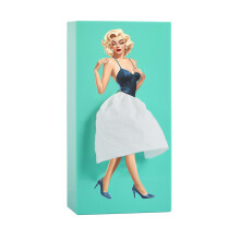 (blue) Cartoon Anime Girl Tissue Box Tissue Box Puffy Skirt Girl Face Tissue Box Cute Desktop Decorative Ornaments