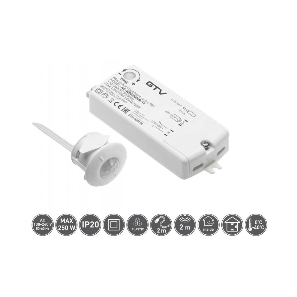 Gtv Cabinet Unit Pir Sensor Led Switch Motion Detector Ae-Wbezdpir-10