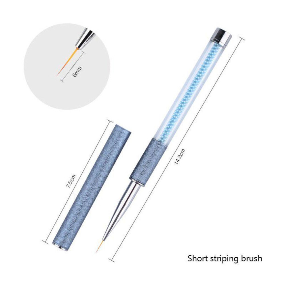 (6mm) Nail Art Brush Liner Painting Pen Acrylic Drawing Brush For Nails Pearl Handle Manicure Design Tool