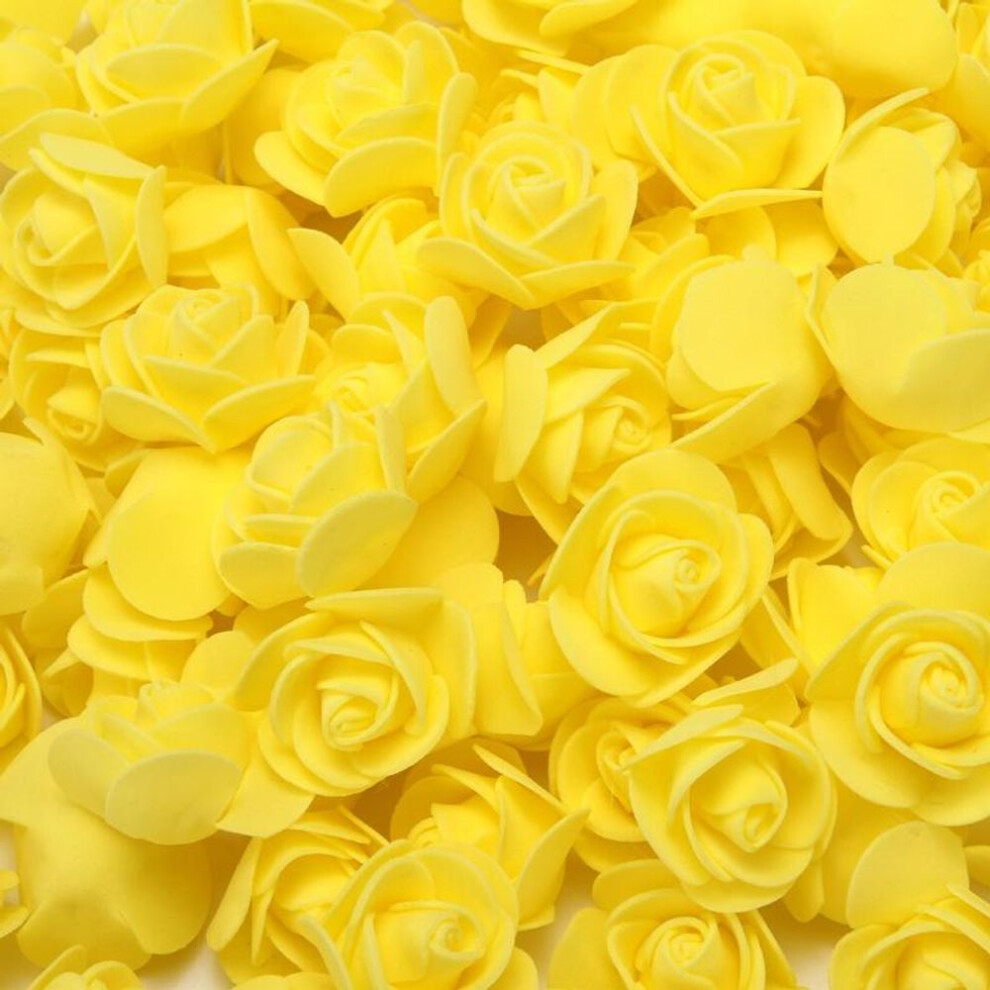 (yellow, 500) 50pcs/bag Mini Rose Foam Flowers Diy Bouquet Wedding Party Decoration