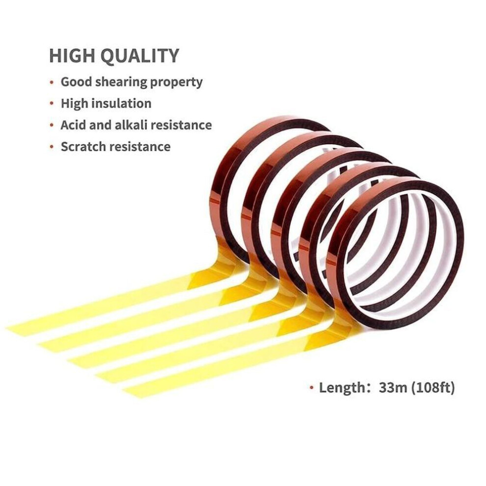 (4mm) 1pcs Width 3-200mm Heat Bga Thermal Insulation Polyimide Insulating High Temperature Adhesive Tape 3D Printing Board Protect