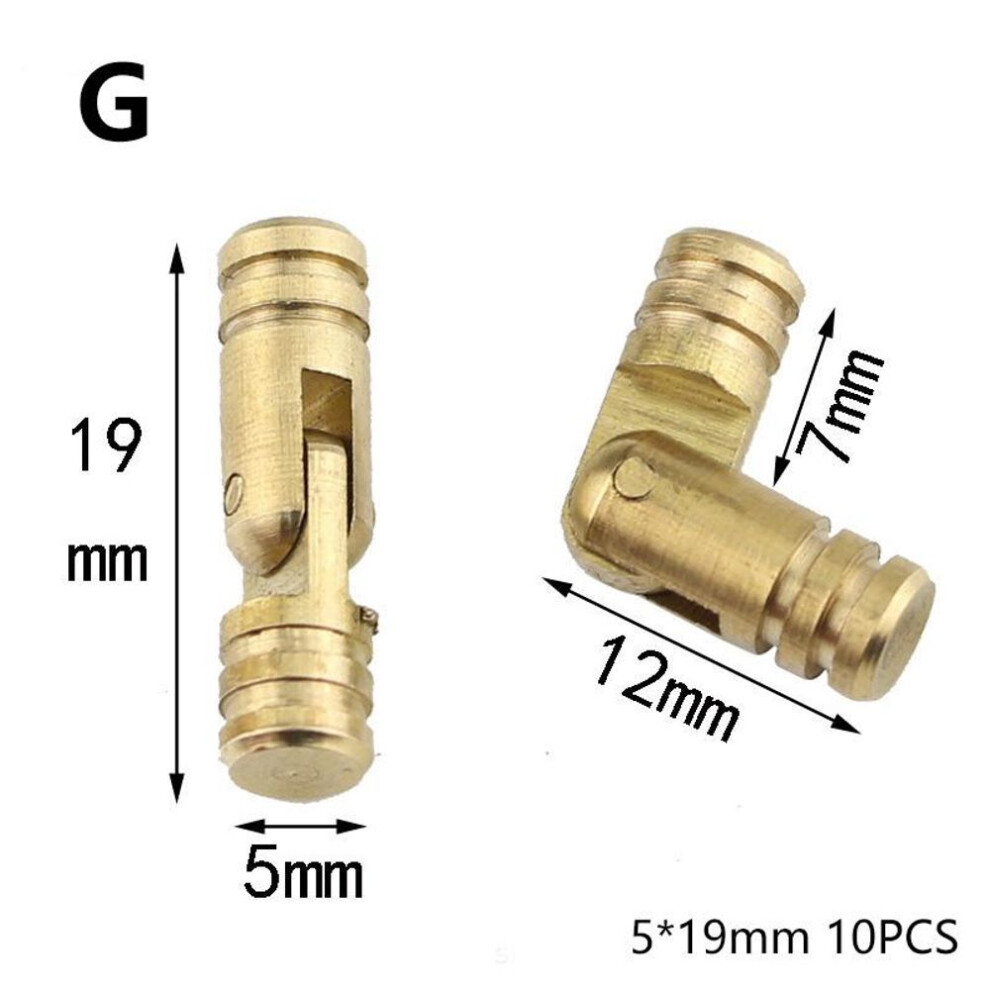 (5x19mm) 10pcs Jewelry Box Small Box Hidden Hinges Hardware Supplies Brass Invisible Wooden Case 1 Inch