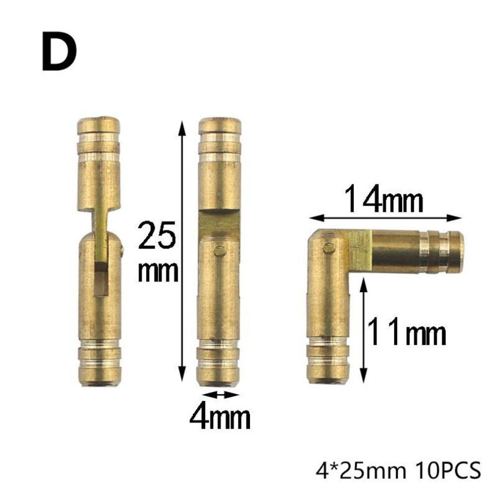 (4x25mm) 10Pcs Jewelry Box Small Box Hidden Hinges Hardware Supplies Brass Invisible Wooden Case 1 Inch