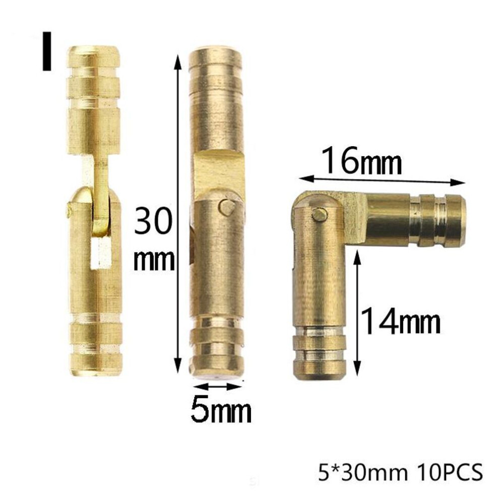 (5x30mm) 10pcs Jewelry Box Small Box Hidden Hinges Hardware Supplies Brass Invisible Wooden Case 1 Inch