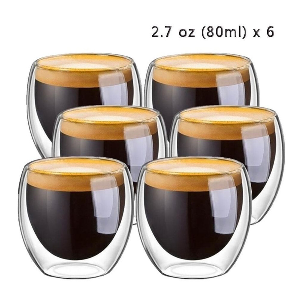 Glass Double Walled Heat Insulated Tumbler Espresso Tea Cup