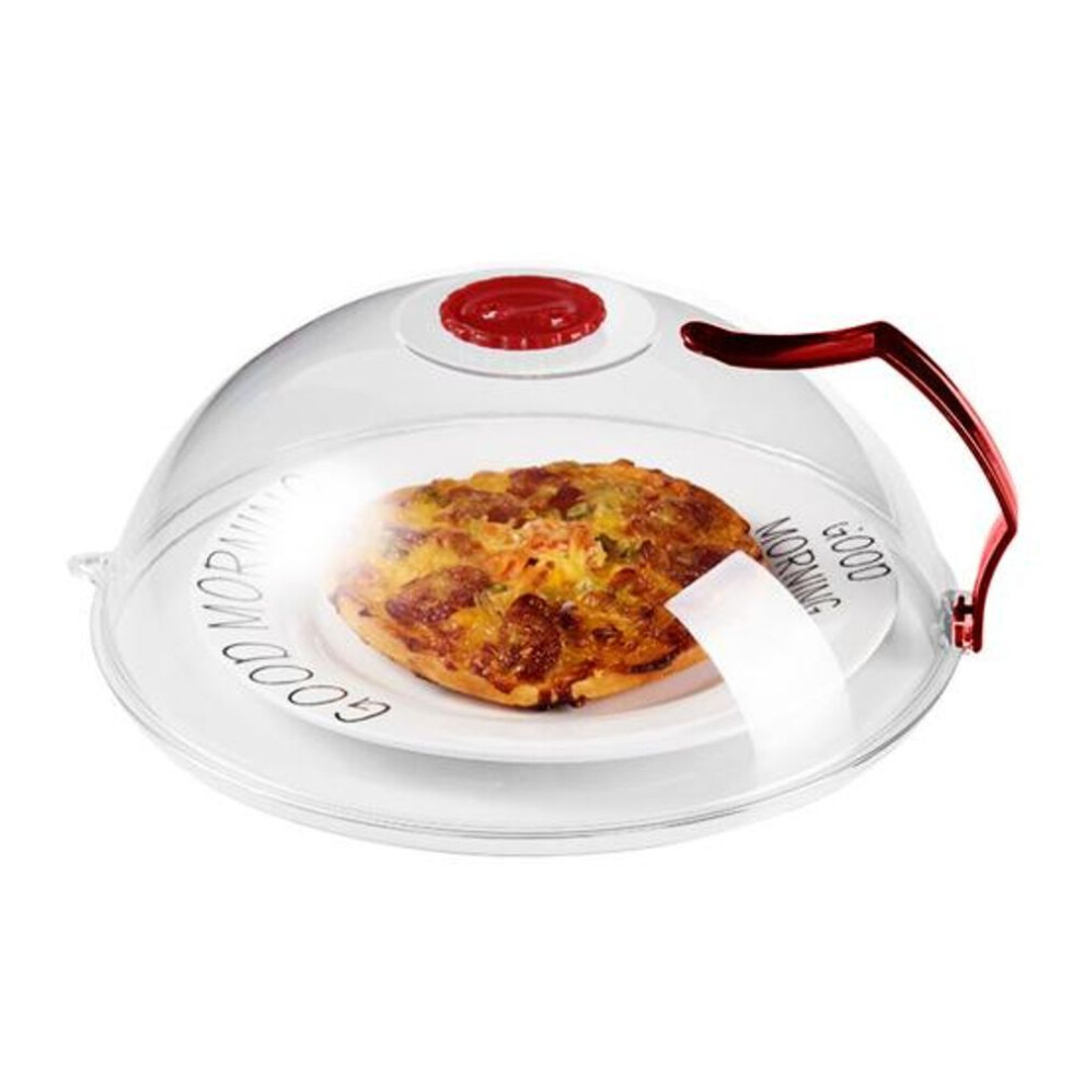 (red) Microwave Splatter Cover With Handle Steam Vents Food-grade Comfortable Grip Food Cover For Household