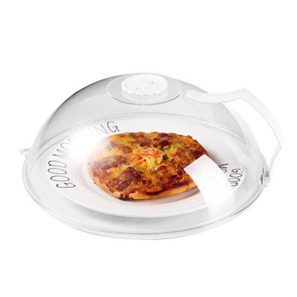 (white) Microwave Splatter Cover With Handle Steam Vents Food-grade Comfortable Grip Food Cover For Household
