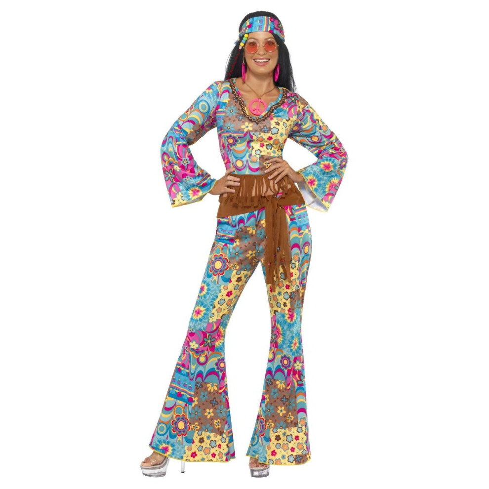 Smiffys Womens/Ladies Flower Power Hippy Costume