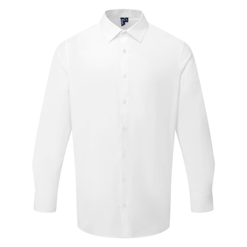 (3XL, White) Premier Mens Poplin Long-Sleeved Formal Shirt