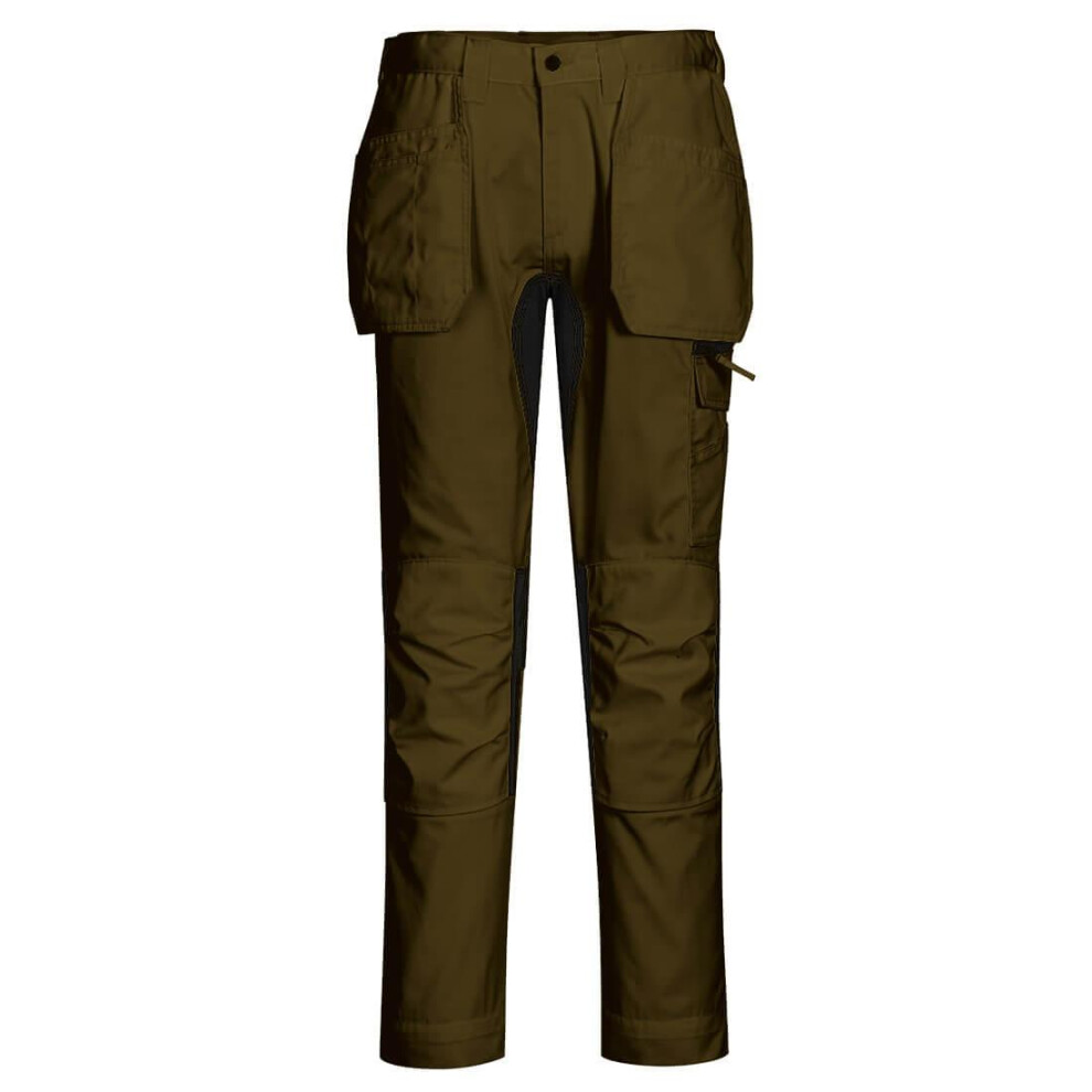 (34R, Olive Green) Portwest Mens WX2 Stretch Holster Pocket Trousers