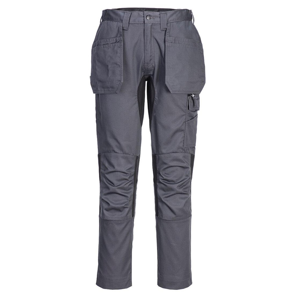 (41R, Metal Grey) Portwest Mens WX2 Stretch Holster Pocket Trousers