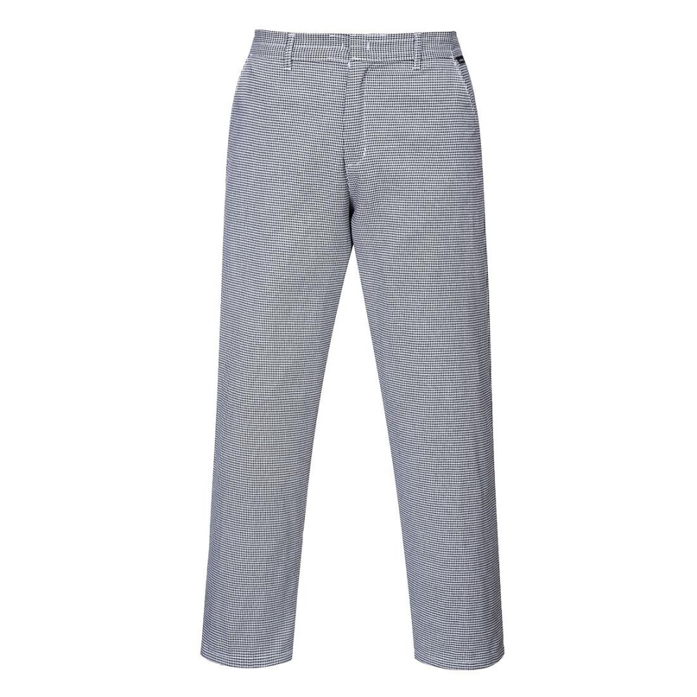 (34R, Black/White) Portwest Unisex Adult Harrow Houndstooth Chef Trousers