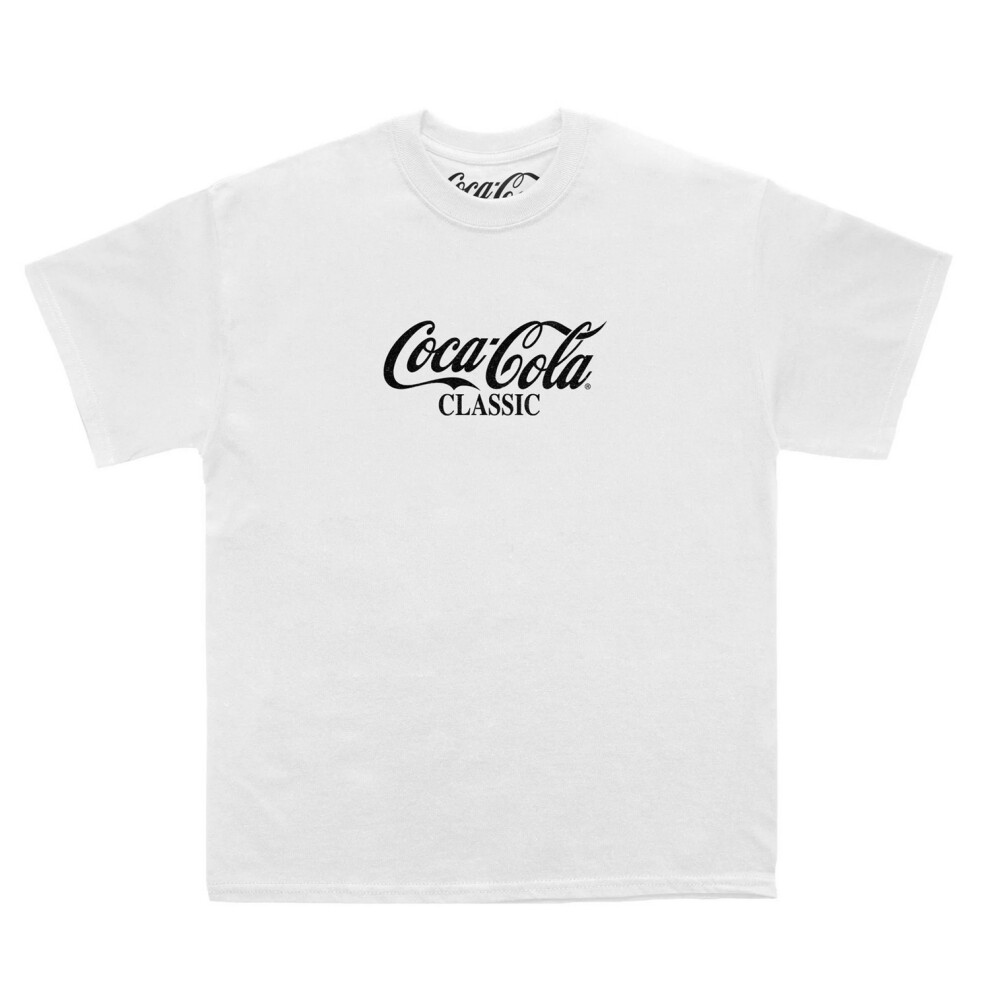 (XXL, White) Coca-Cola Unisex Adult Classic T-Shirt