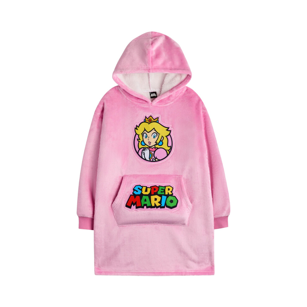 (6-8 Years, Pink) Nintendo Girls Princess Peach Super Mario Blanket Hoodie