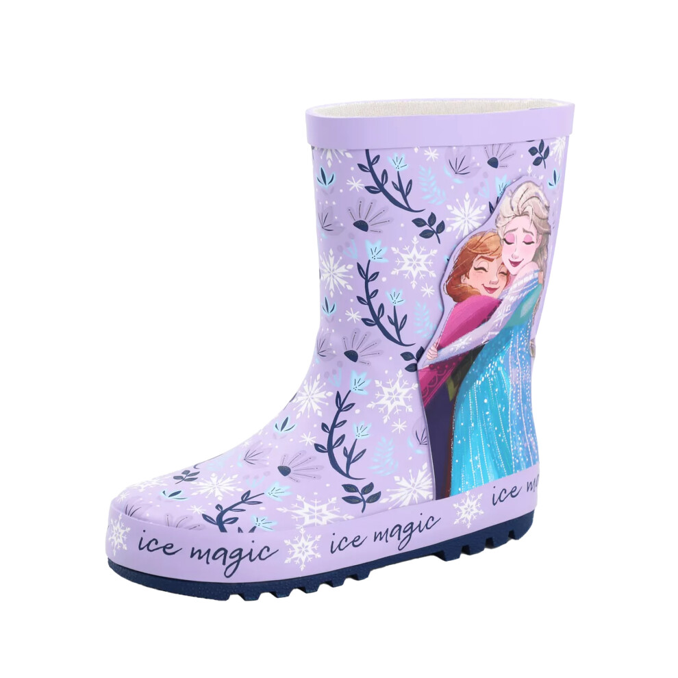 (9 UK Child, Purple) Frozen Girls Elsa & Anna Wellington Boots