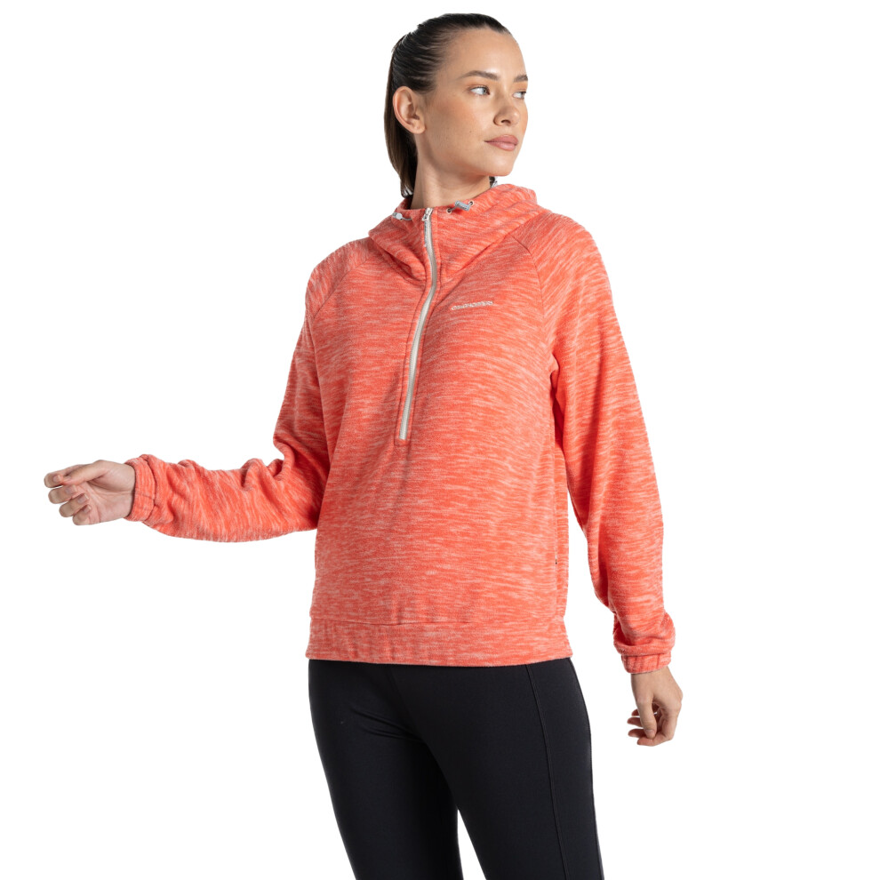 (12 UK, Deep Coral) Craghoppers Womens/Ladies Esk Half Zip Fleece Top