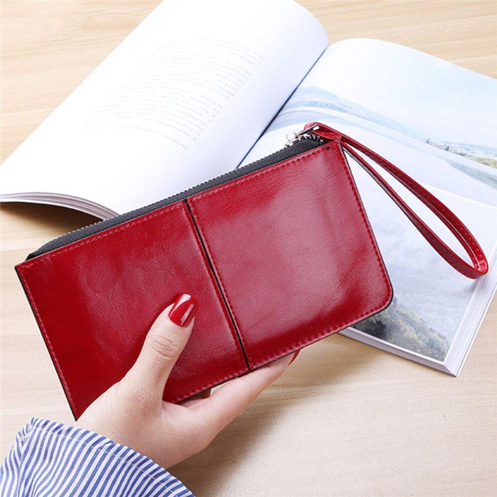 (red, One Size) Lady Women&apos;s Long Wallet Clutch Purse Phone Zipper Clutch Bags 1pc Coins Luxury Pu Leather