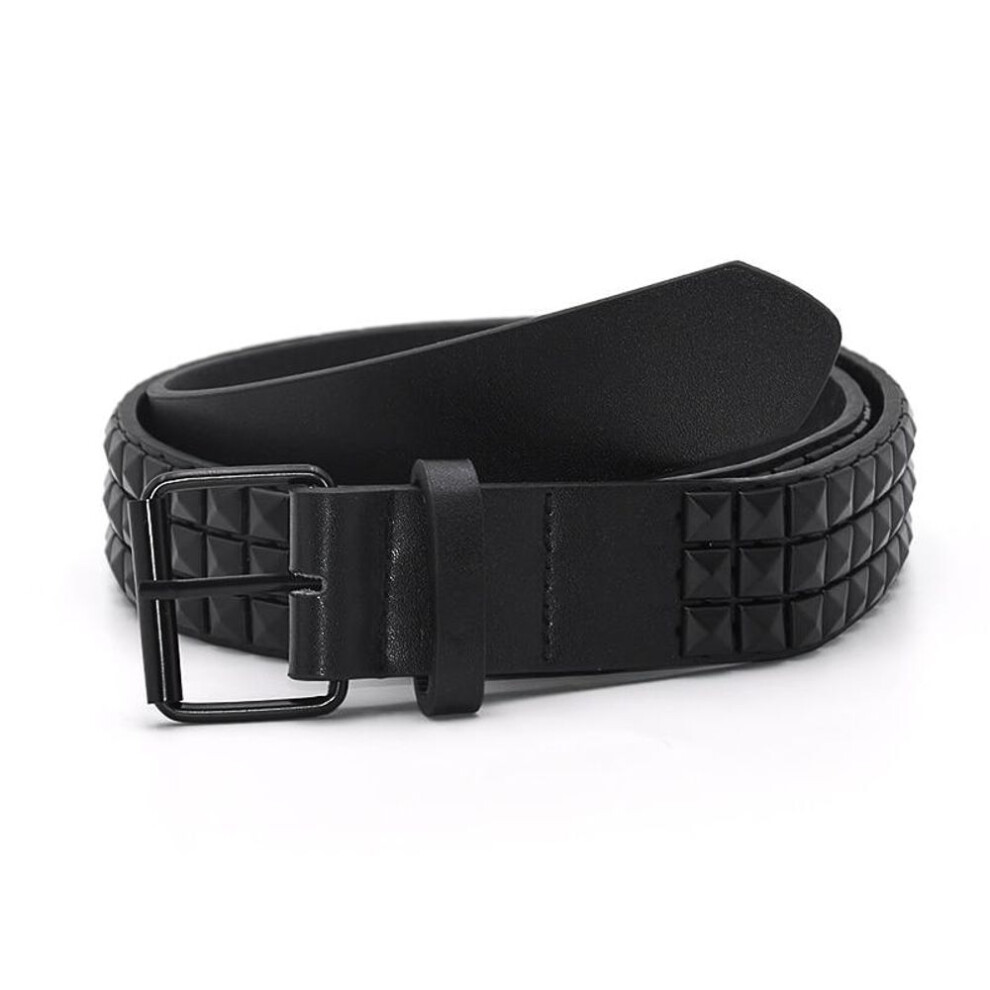 (black) Casual Decorative Rivet Belt With Pin Buckle Split Strap Men&women&apos;s Studded Belt