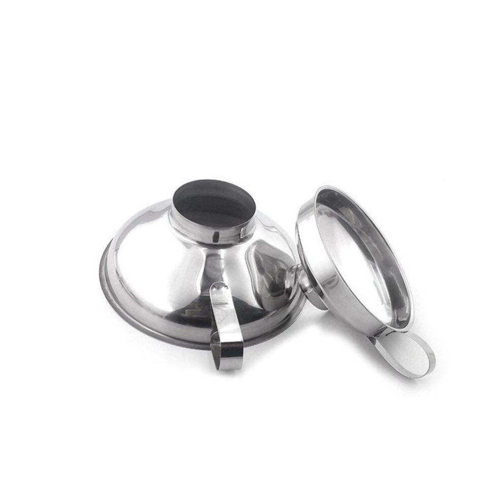 (silver, B) Oil Wide Mouth Canning Funnel Kitchen Jam Gadget Stainless Steel Leak Hoppers