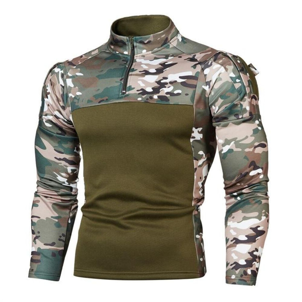 (army green, Asian XXL) 2023 New Tactical Combat Shirt Men Military Uniform Camouflage Hoodie Army Clothes Camo Jogging Sweatshirt Long Sleeve