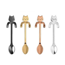 (As show, One size) Spoon Cat Spoon Cute Spoon Stainless Steel Cat Kitten Design- Set o UMS