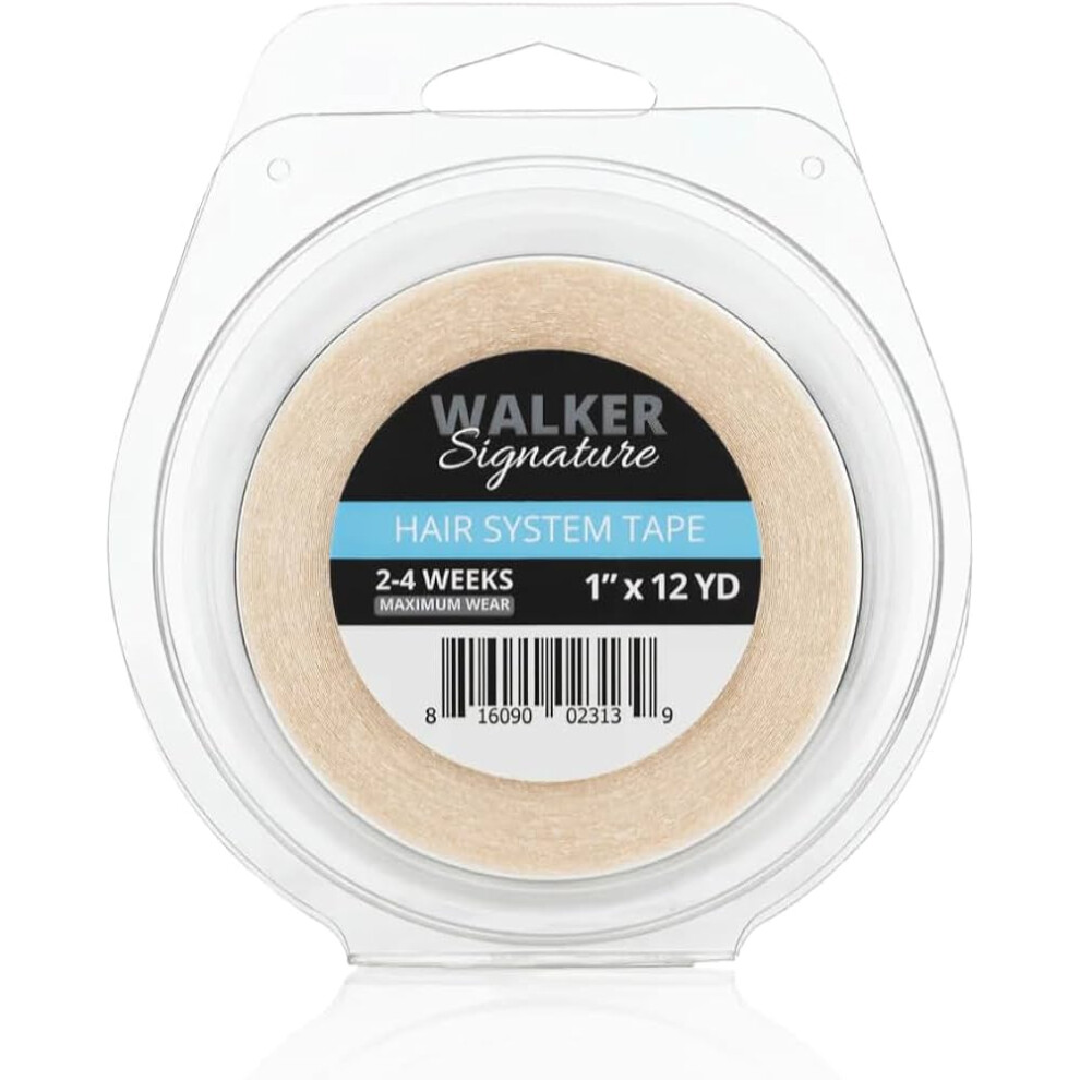 Walker Tape Co Unisex White,Clear Walker Signature Double Sided Hair System Tape Roll - 1" X 12 Yd