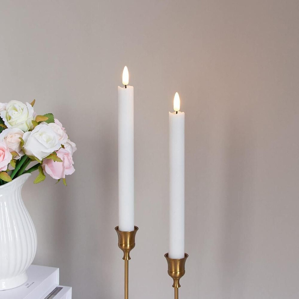 (white, 2 pcs) 2 Pack Led Flameless Taper Candles Battery Operated Candlestick Long Candles New