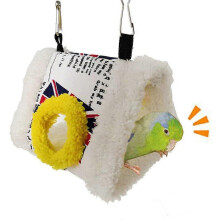 (As show, One size) Bird Nest Parrot Hanging Hammock Soft Warm Plush Cage Swing Cave House Bed Hut T VKS