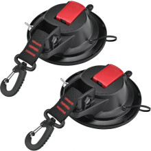 (As show, One size) 2 Pieces Suction Cup Anchor with Tie Down Hook Fixing, Camping Tie Down Hooks, Awning Suction Cup Fixing H MNM