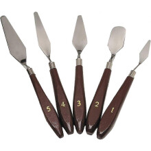 (As show, One size) 5-Piece Painting Knife Set, Stainless Steel Spatula Palette Knife Painting Mixing Scra EKY