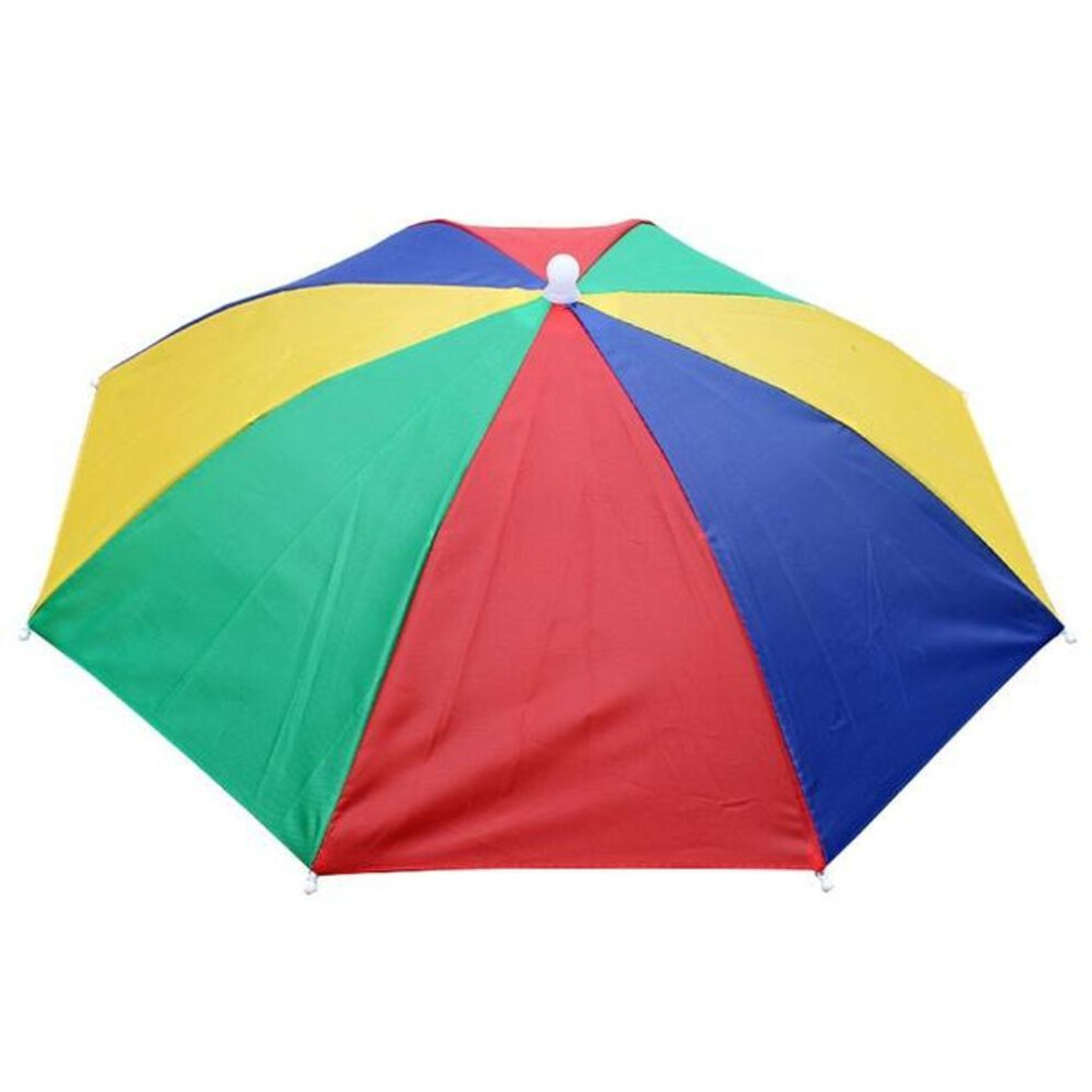 (multicolor) Portable Rain Umbrella Hat Foldable Outdoor Sun Shade Waterproof Camping Fishing Headwear Cap Beach Hats