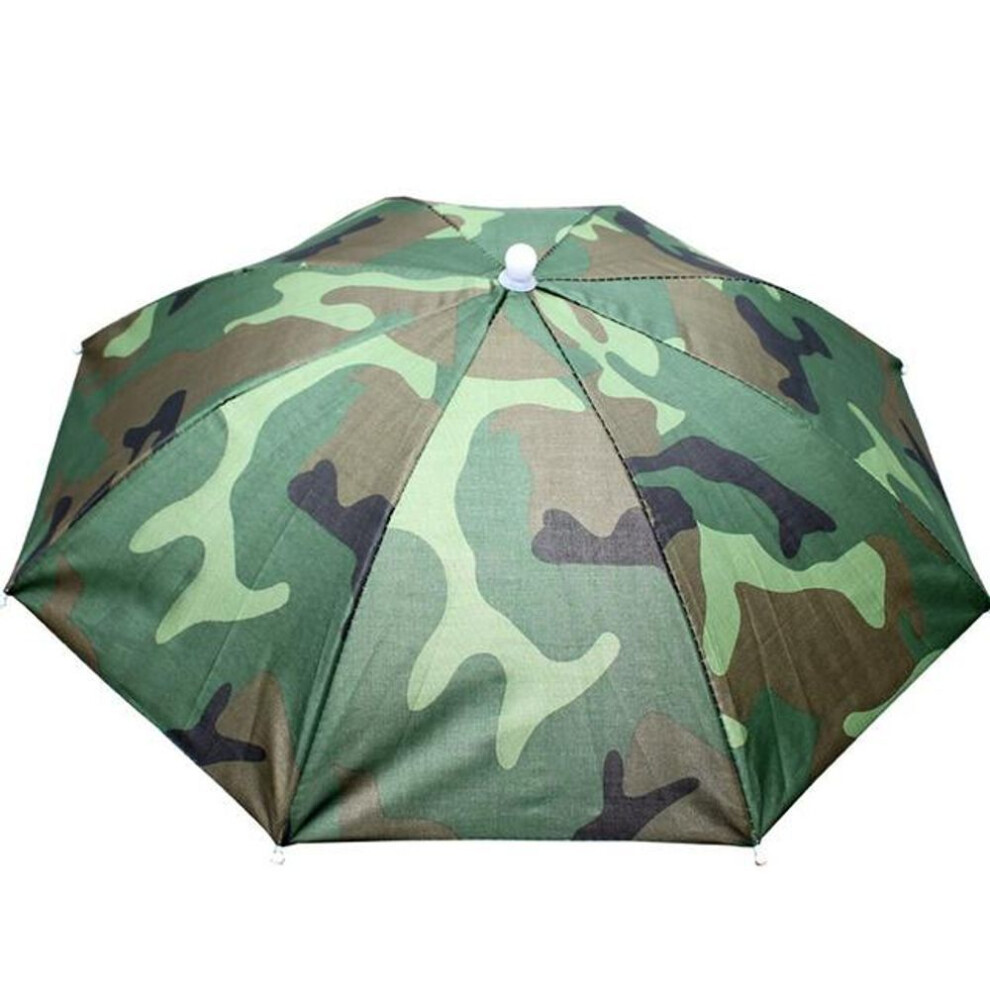 (green) Portable Rain Umbrella Hat Foldable Outdoor Sun Shade Waterproof Camping Fishing Headwear Cap Beach Hats