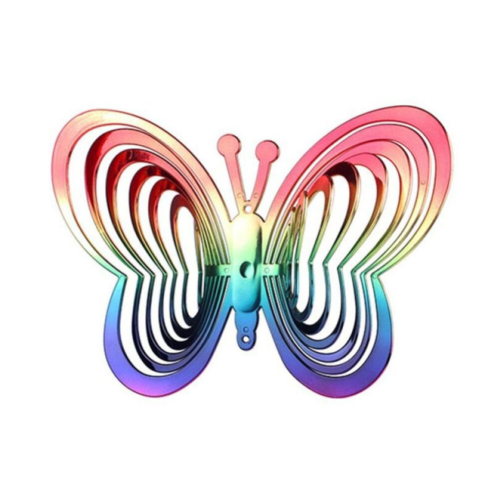 (multicolor) Garden Butterfly Wind Spinner Wind Catcher Love Wind Chime Rotating Wind Chime Hang Decoration Bird Scarer