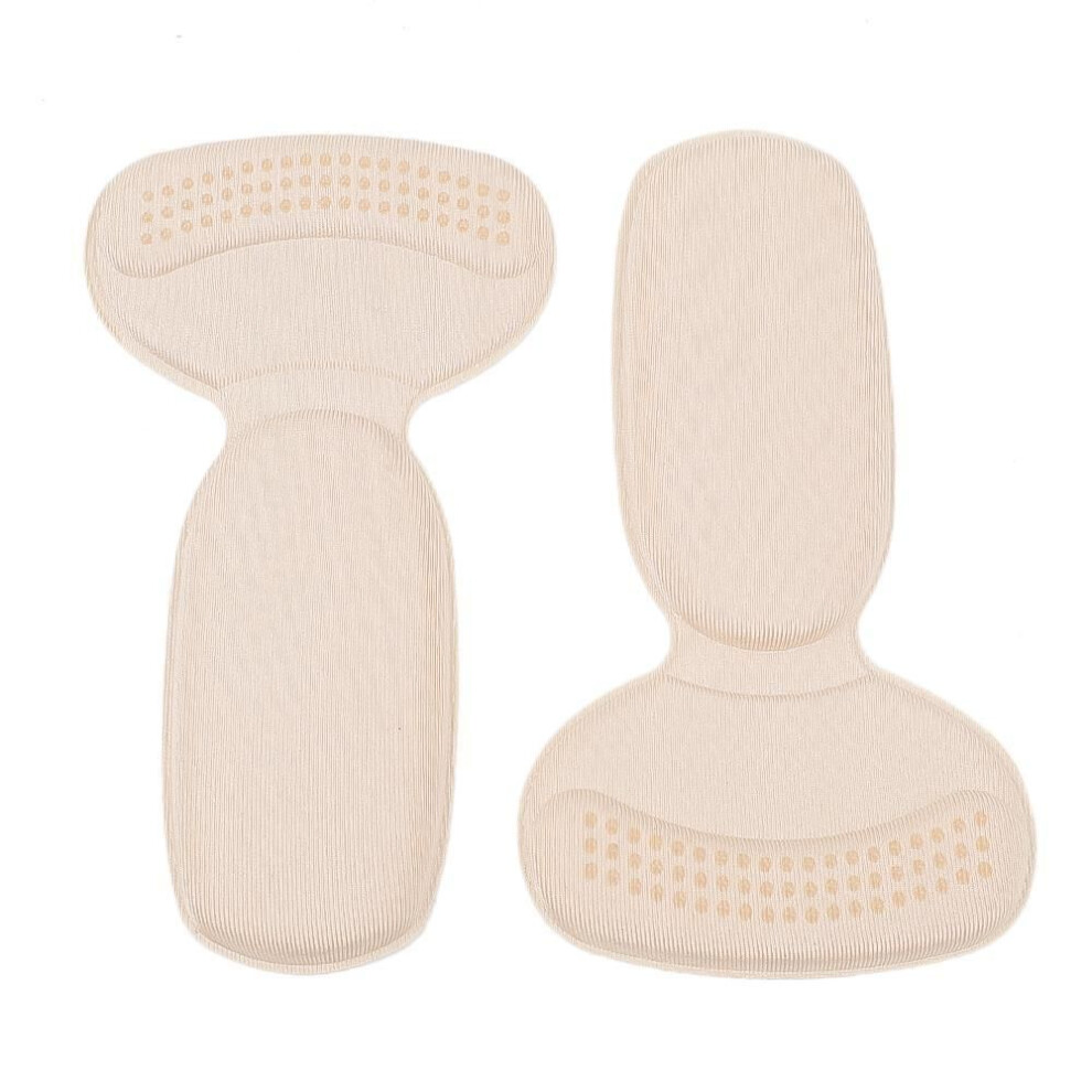 (beige) 1Pairs T-Shape Shoes Heels Insoles Sports Shoes Adjustable Antiwear Foot Pads Women High Heel Protector Sticker