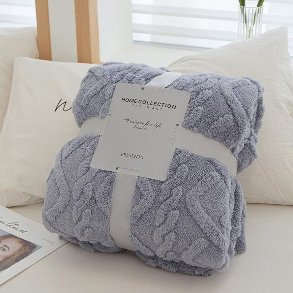 (grey, 150*200cm) Thick Winter Blanket Throw Soft Warm Wool Blankets For Beds Plaid Taff Cashmere Lamb Thermal Quilt Bedspread