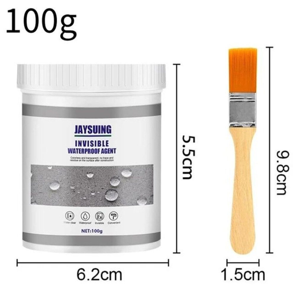 (100G with Brush) Invisible Waterproof Agent Transparent Sealing Coating 30/100/300g Leak-free Glue Adhesive Strong Sealant Toilet Repair Tools