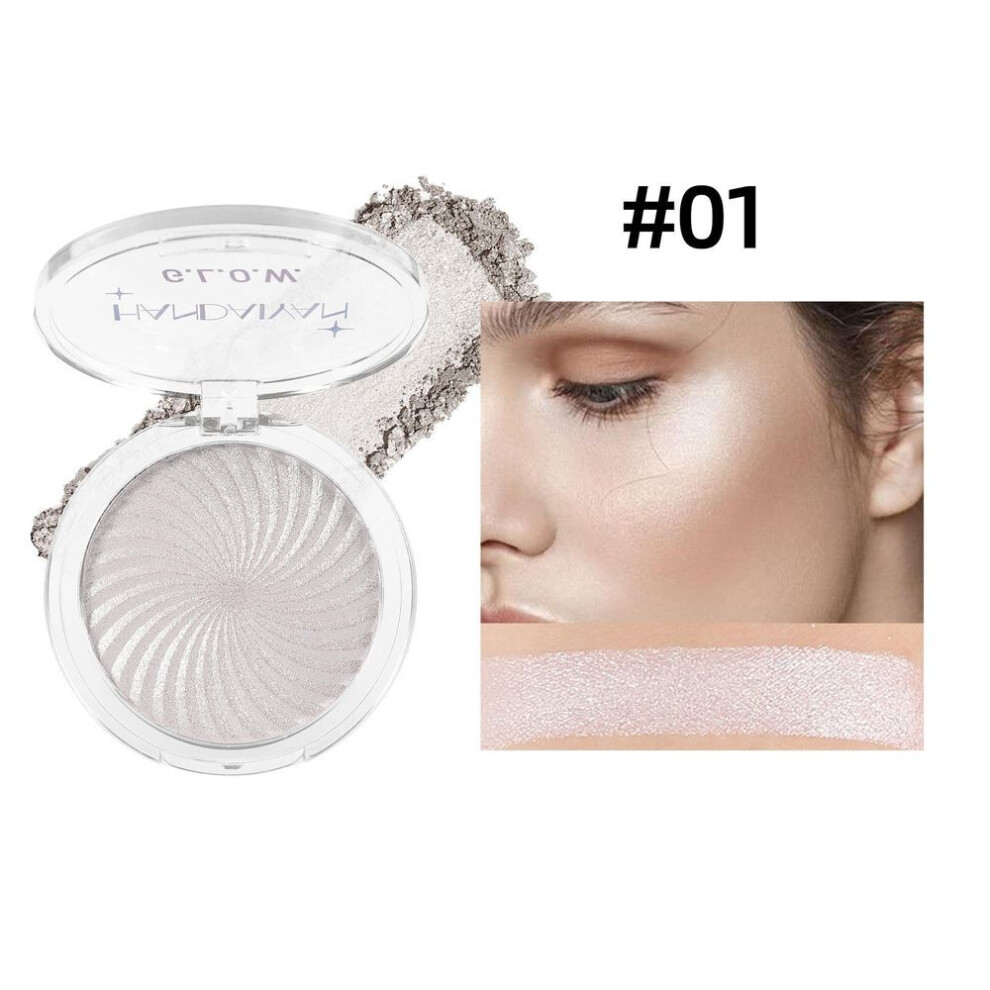 (1#) Highlighting Palette Fine Glitter Baked Powder 6 Colors Eyeshadow Makeup Palette For Contouring And Highlighting