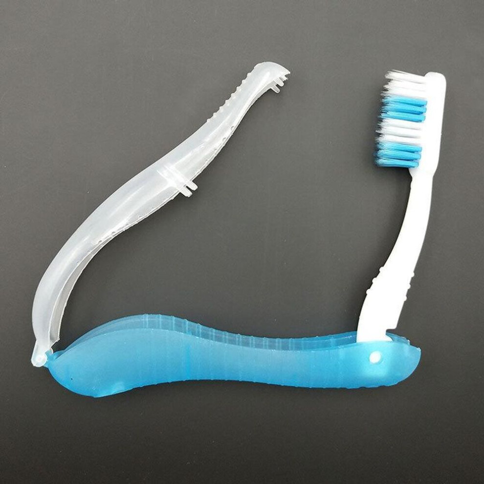 (blue) Portable Foldable Travel Toothbrush