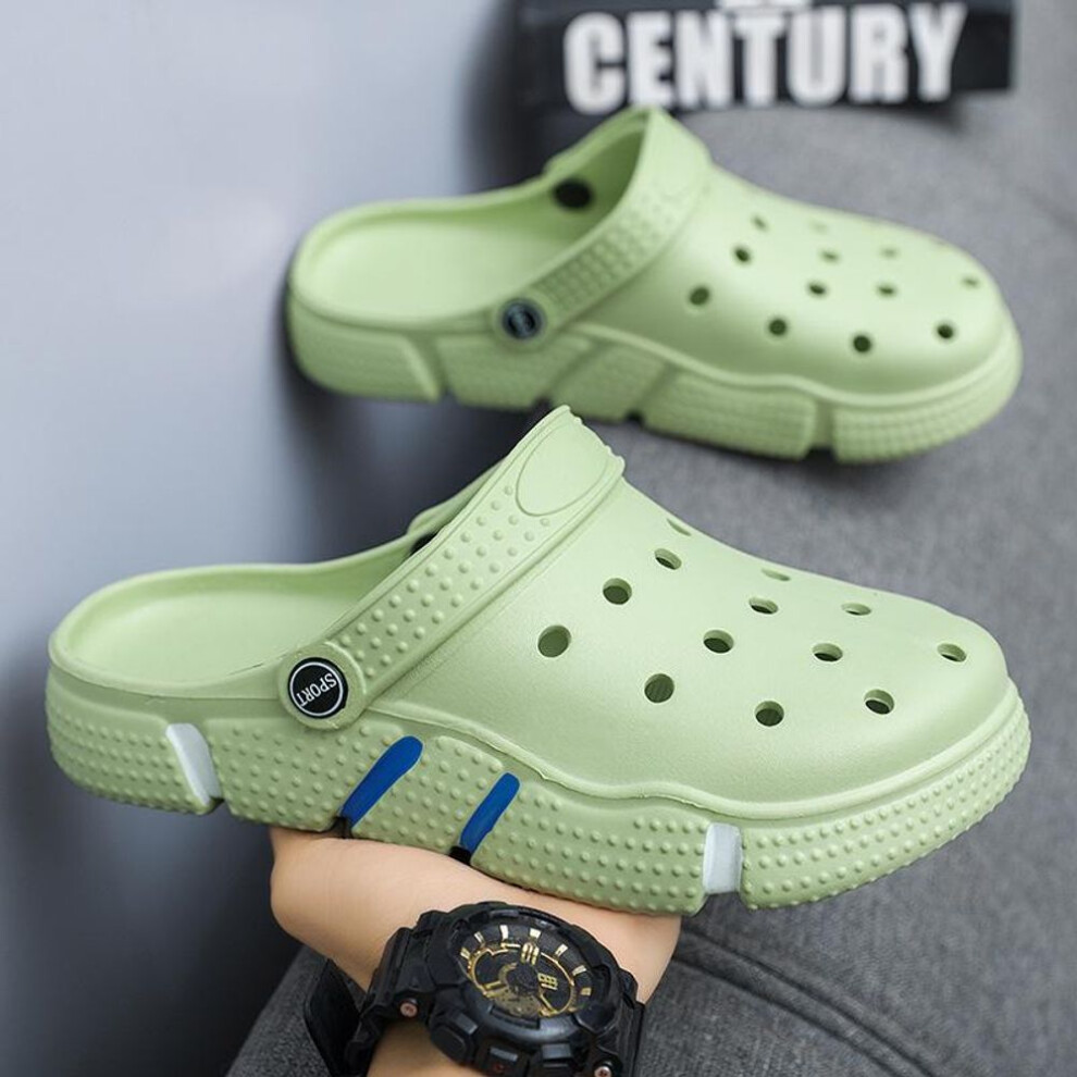 (green, 50) New Fashion Hollow-out Breathable Slippers Summer Beach Shoes Slippers For Men Outdoor/indoor Sandals
