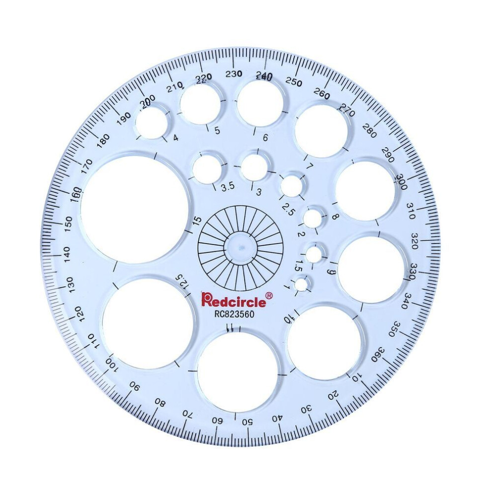 (as the picture, 1) Geometric Template Plastic Measuring Ruler Circles Drawing Shape Stencils