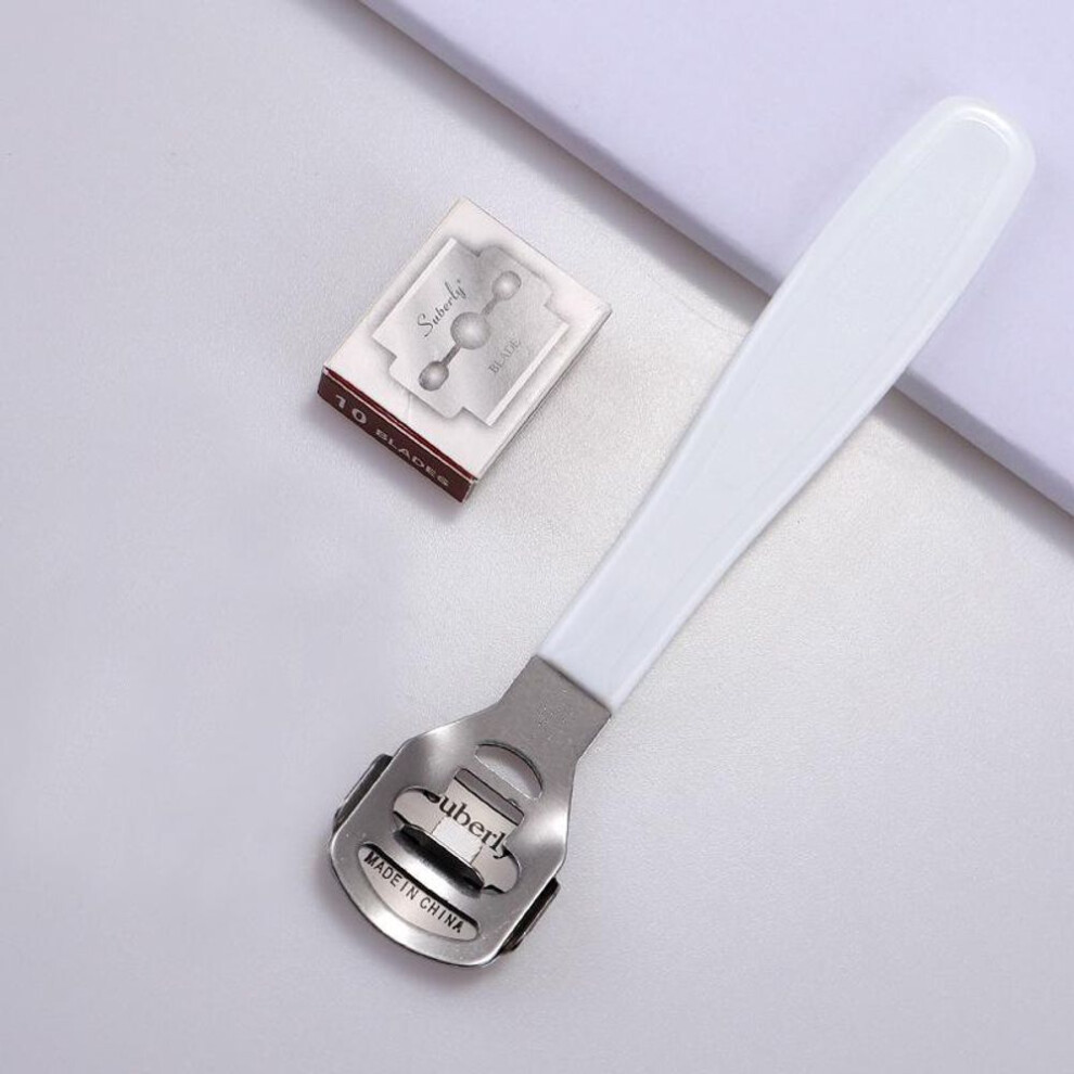 (white) Foot Care Pedicure Machine Callous Hard Skin Cutter Cuticle Remover Shaver 10 Corn Blades Tool