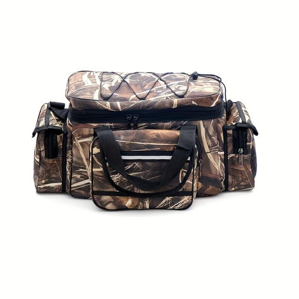(camouflage) 1pc Outdoor Large Capacity Waterproof Fishing Tackle Storage Bag, Multi-purpose Double Layer Fishing Bag