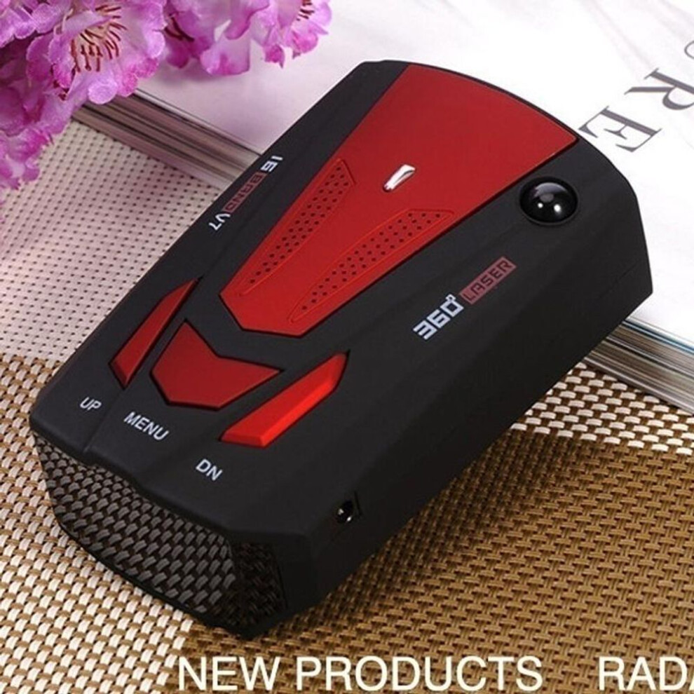 (red) New Upgrade Car Radar Detector V7 Cobra 16 Band 360 Car Anti-police Gps Camera Laser Radar Detector With Voice City/highway Mode Radar Detectors