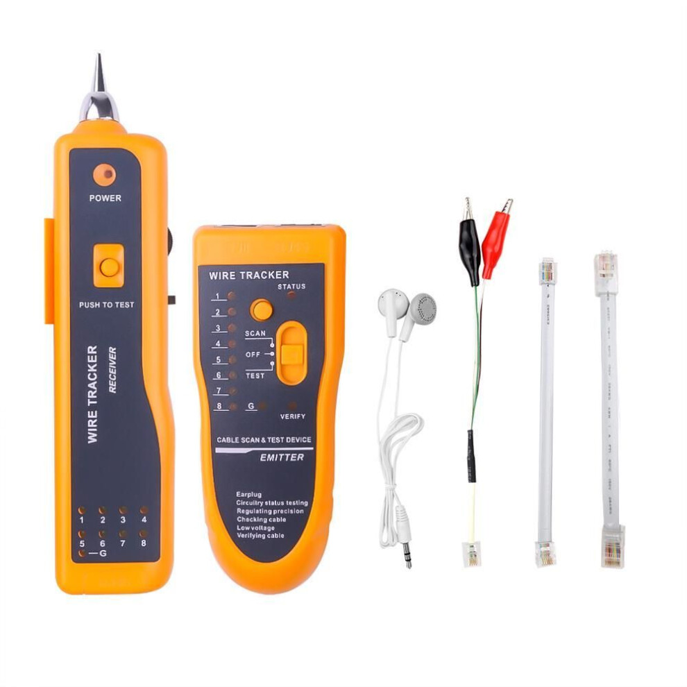 (yellow) Rj11 Rj45 Network Cable Tester Ethernet Lan Detector Cat5 Cat6 Telephone Wire Tracker Toner Line Finder