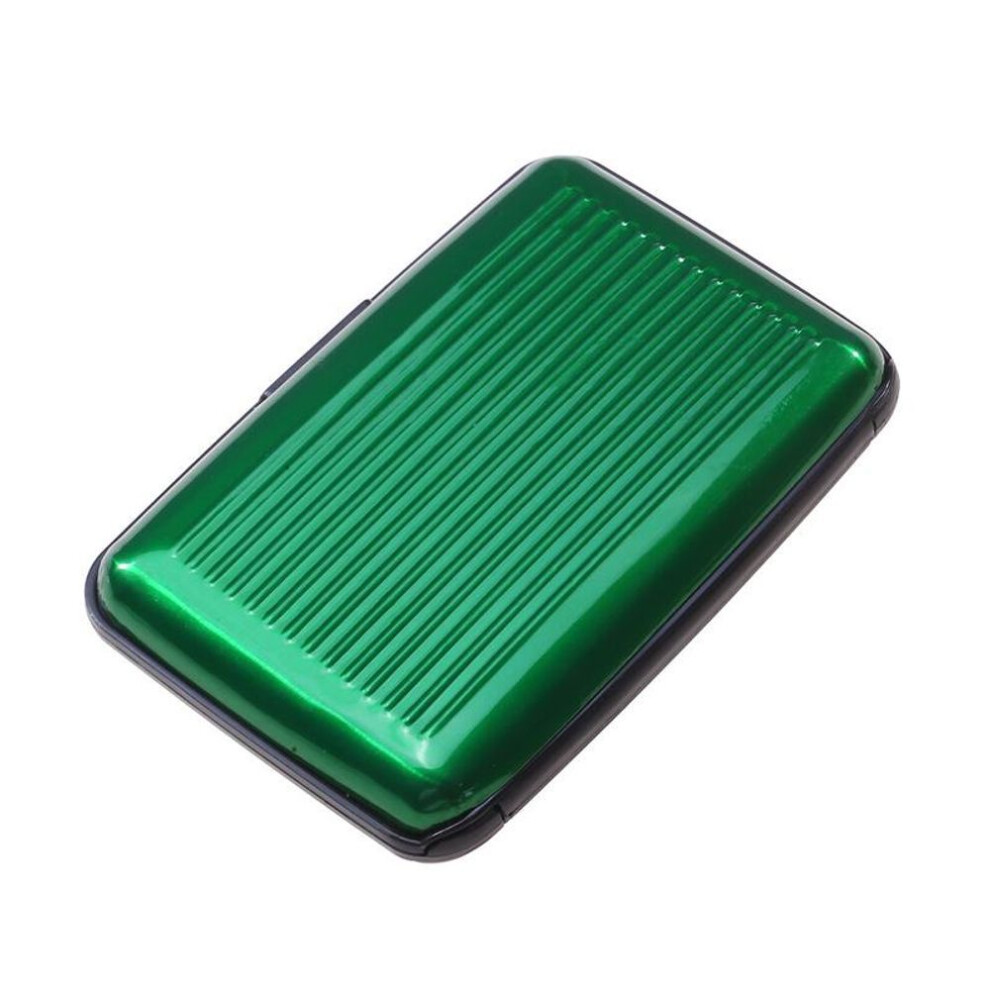 (green) 8 Slots Rfid Credit Card Holder Protector Aluminum Metal Credit Card Wallet Business Card Holder For Men Women Gift Box