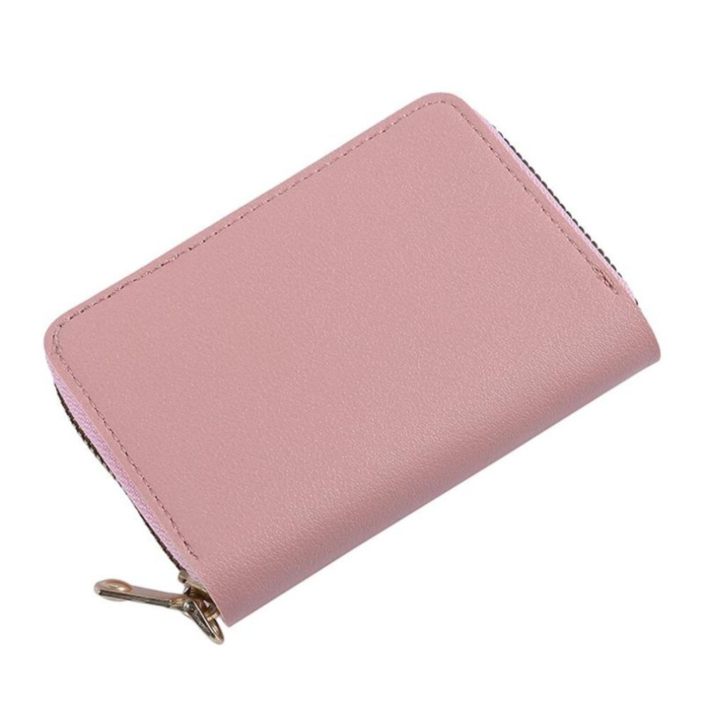 (pink) Women&apos;s Large Capacity Multi-Card Slot Zip Coin Purse