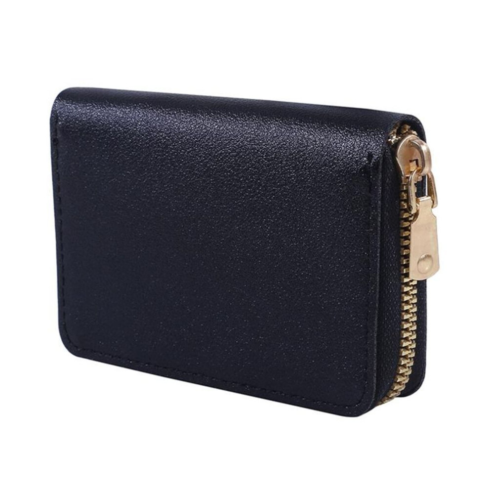 (black) Women&apos;s Large Capacity Multi-Card Slot Zip Coin Purse