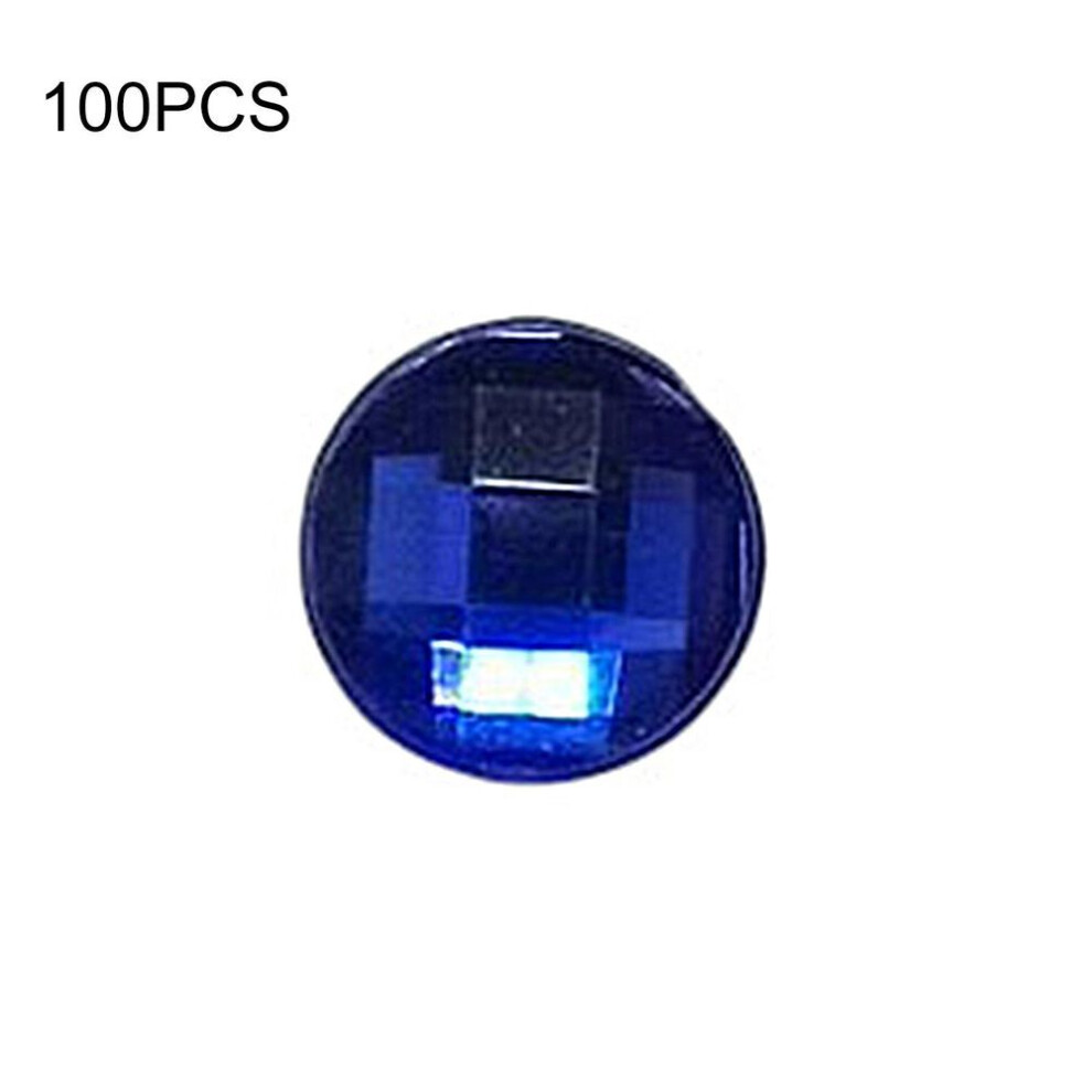 (royal blue, 6mm) 100pcs Flat Round Rhinestones Colorful Back Sewing Handmade Diy Accessories